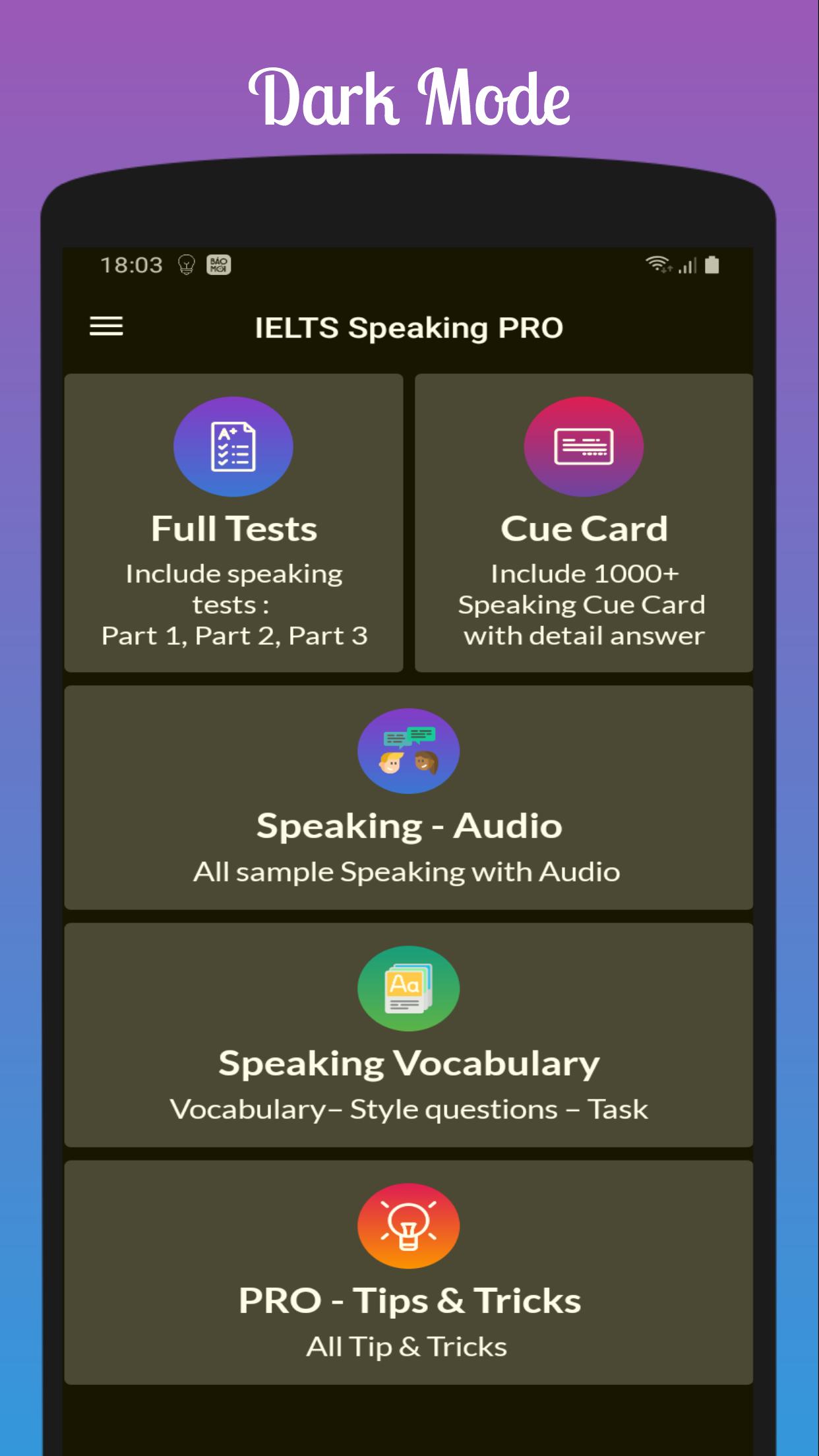 IELTS Speaking PRO : Full Tests & Cue Cards speaking.2.7.6 Screenshot 2