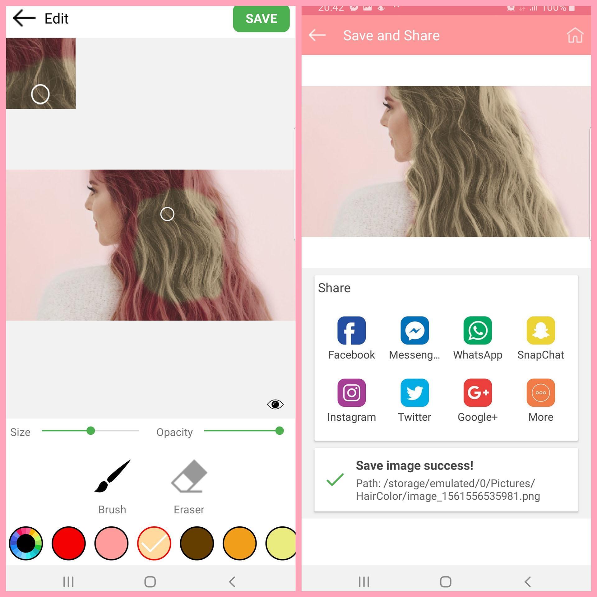 Hair color changer - Try different hair colors 1.10 Screenshot 2