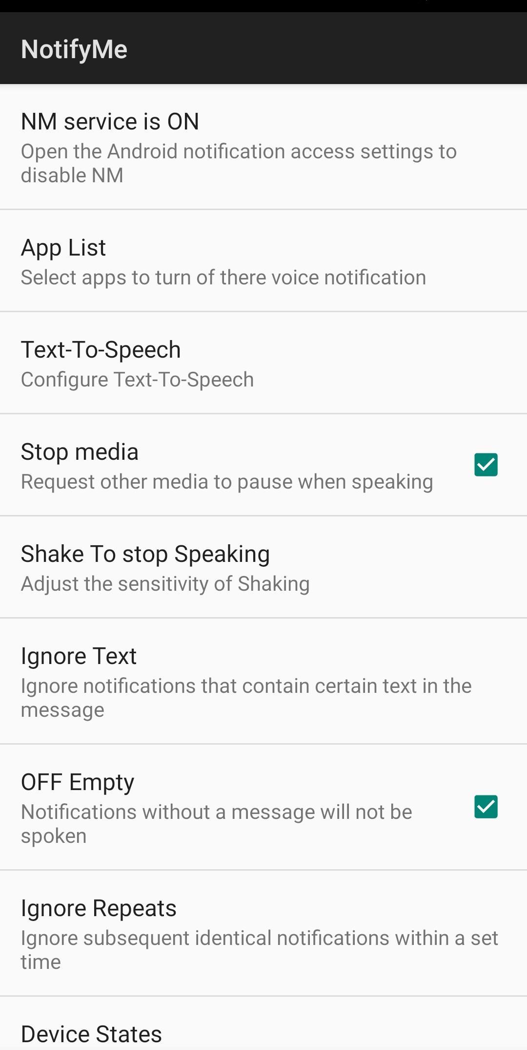 NotifyMe - Voice Notifier , Notification Voice 0.1.4 Screenshot 1