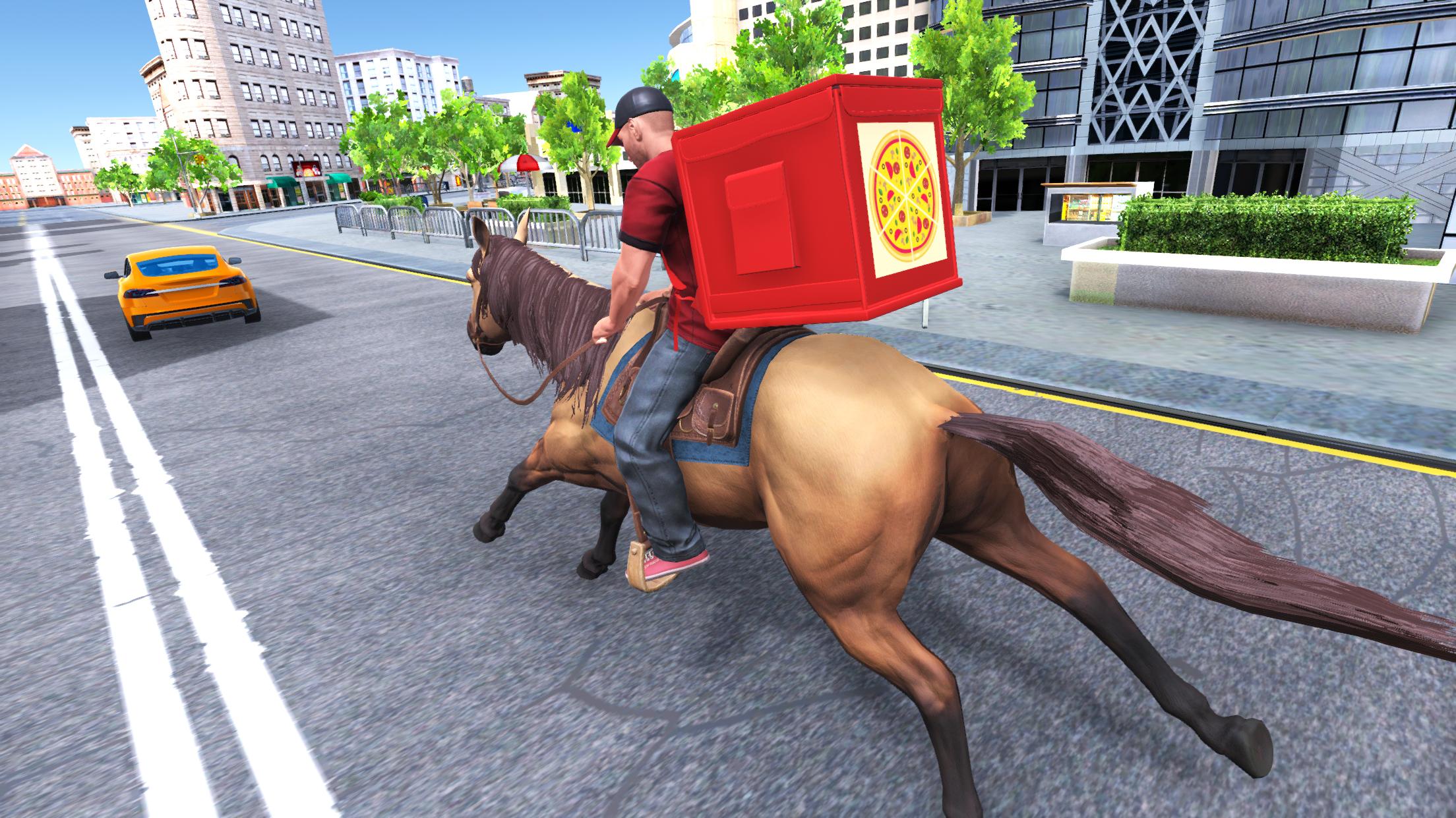 Mounted Horse Pizza Delivery Fast Food games 1.0 Screenshot 3