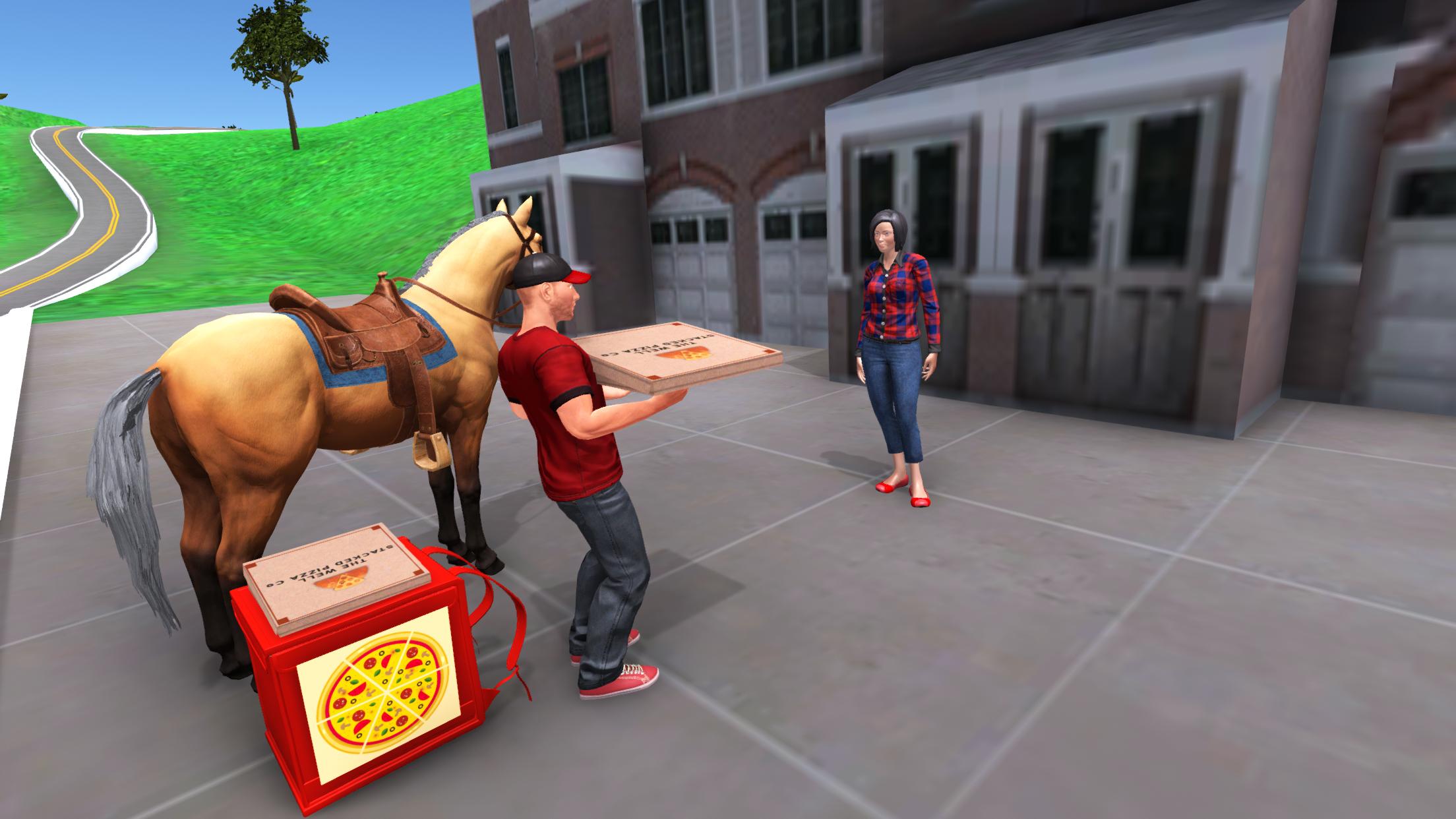 Mounted Horse Pizza Delivery Fast Food games 1.0 Screenshot 4