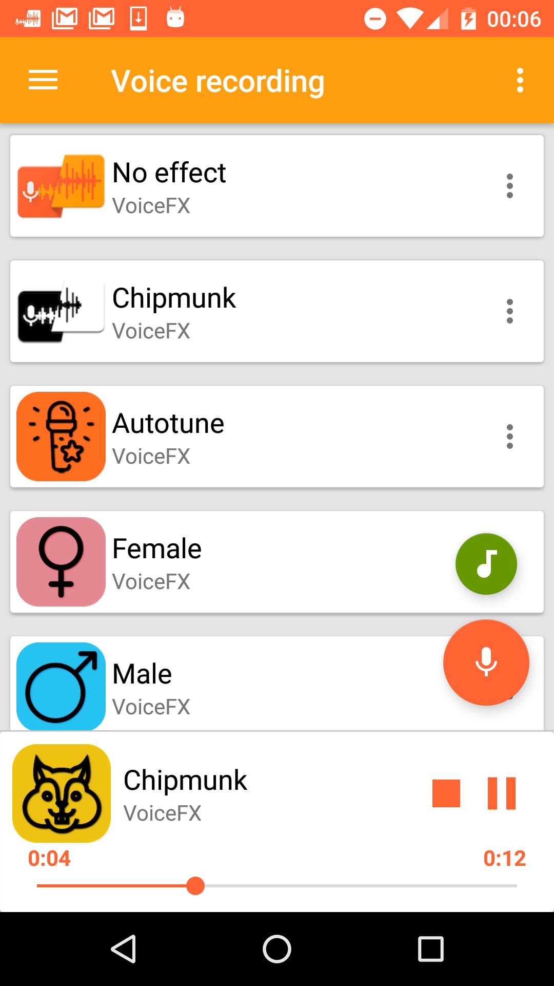VoiceFX Voice Changer with voice effects 1.1.8-google Screenshot 1