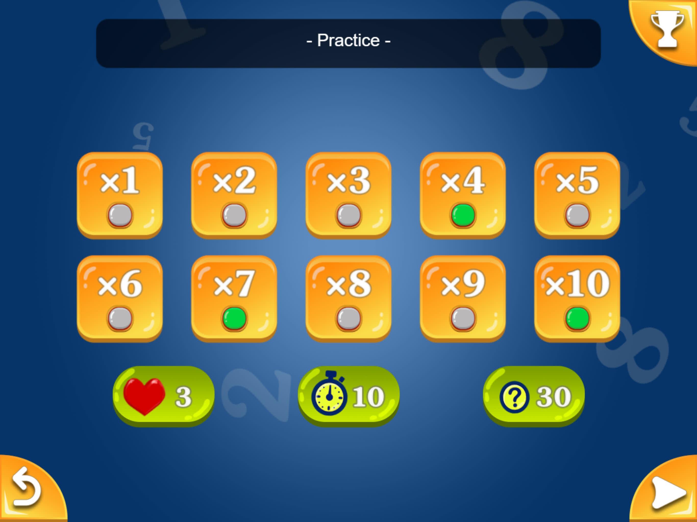 Multiplication and Division Tables. Training. 2.1.3 Screenshot 13