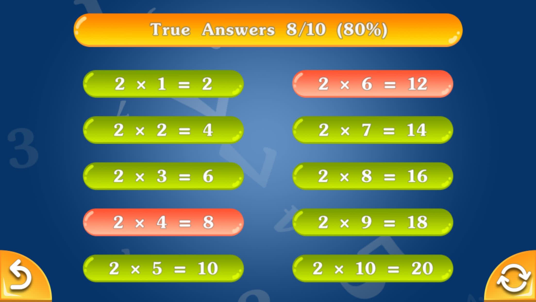 Multiplication and Division Tables. Training. 2.1.3 Screenshot 4