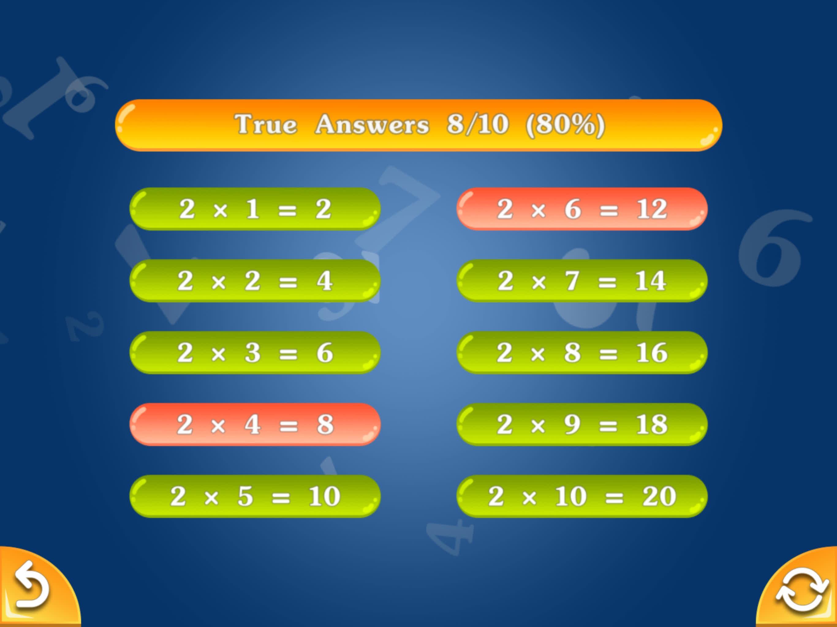 Multiplication and Division Tables. Training. 2.1.3 Screenshot 9