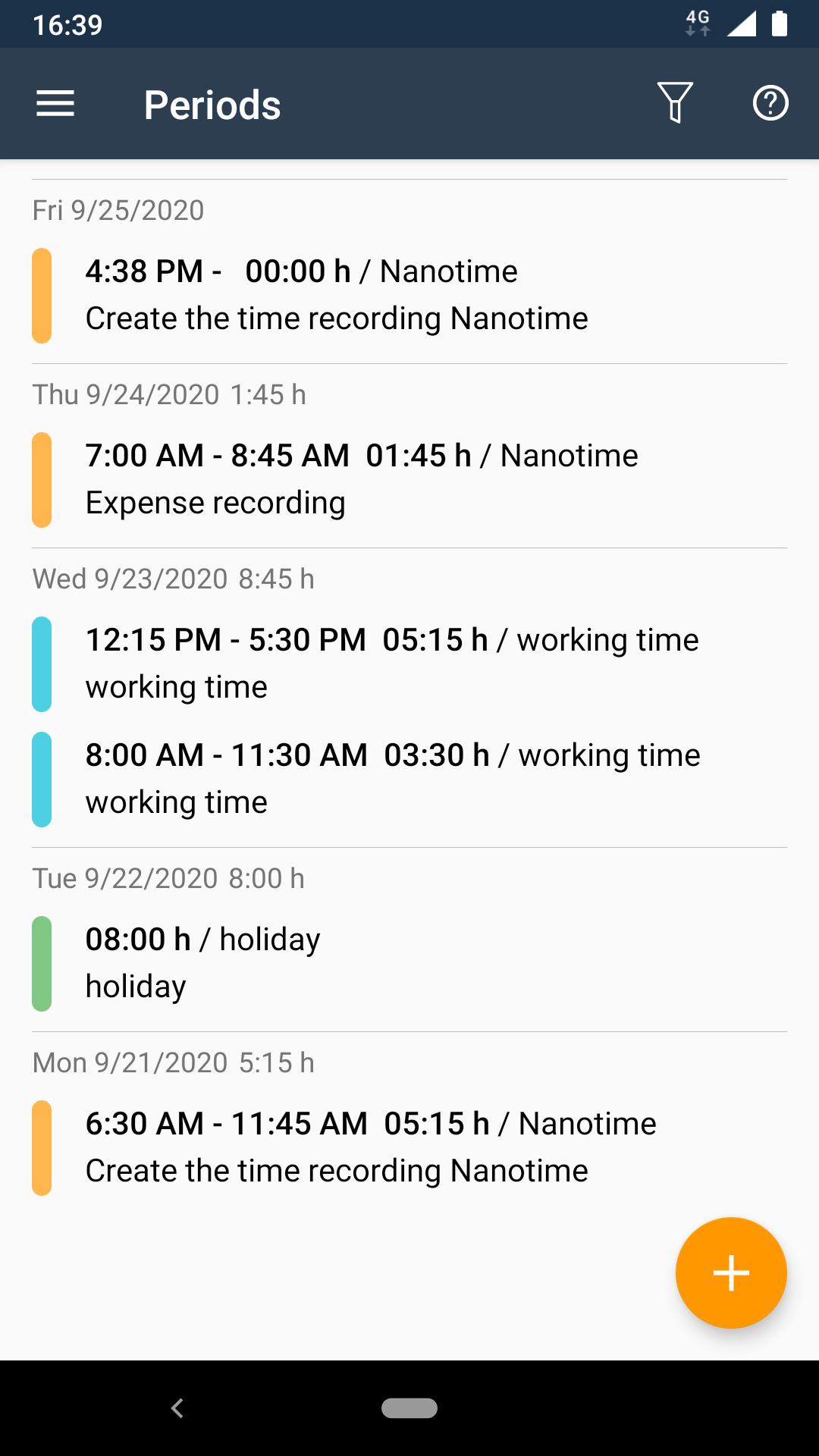 Nanotime Time tracker 2.2.0 Screenshot 3