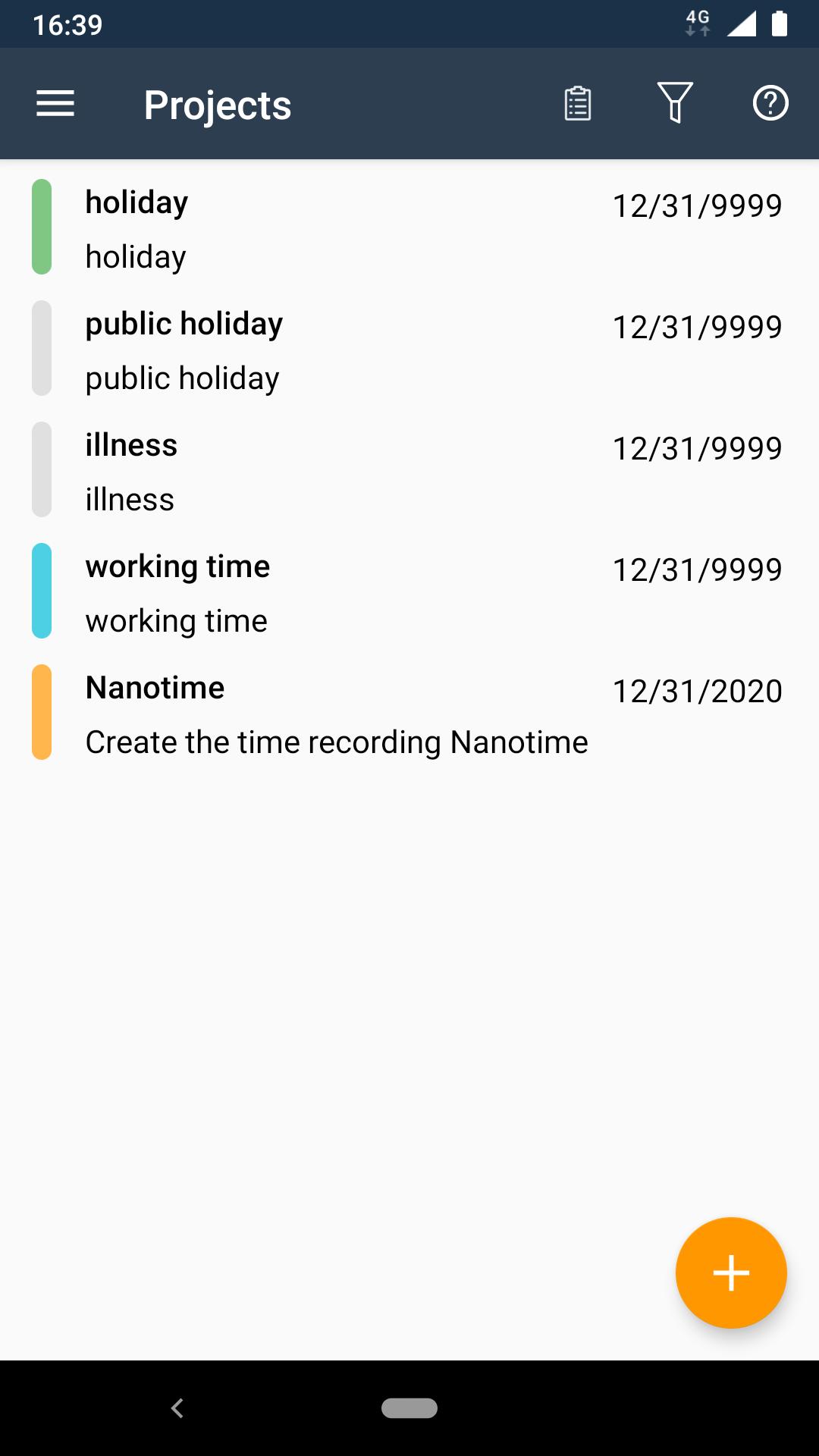 Nanotime Time tracker 2.2.0 Screenshot 5