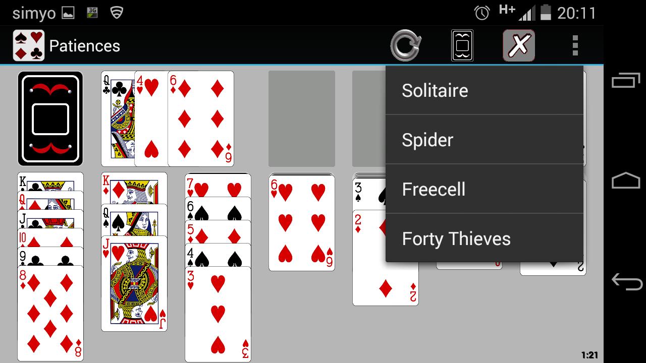 Patiences Solitaire Spider FreeCell Forty Thieves 4.0.3 Screenshot 1