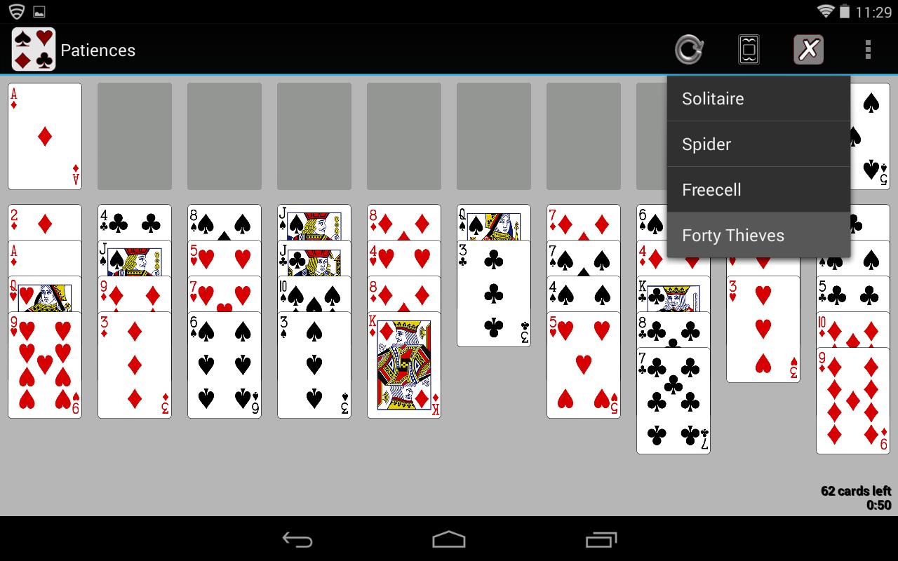 Patiences Solitaire Spider FreeCell Forty Thieves 4.0.3 Screenshot 14