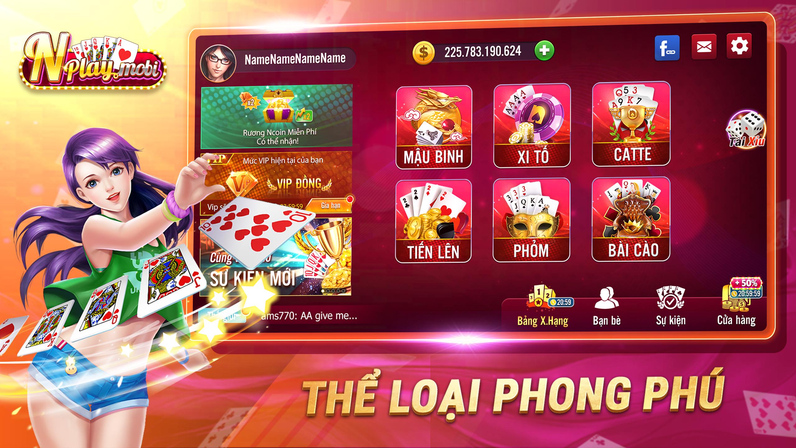 NPLAY: Game Bài Online, Tiến Lên MN, Binh, Poker.. 3.2.0 Screenshot 1