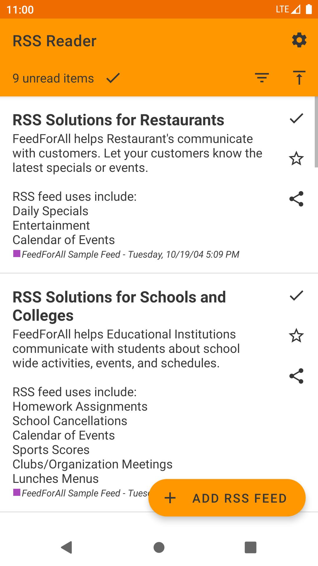 RSS Reader Offline news with background sync 1.3.8 Screenshot 1
