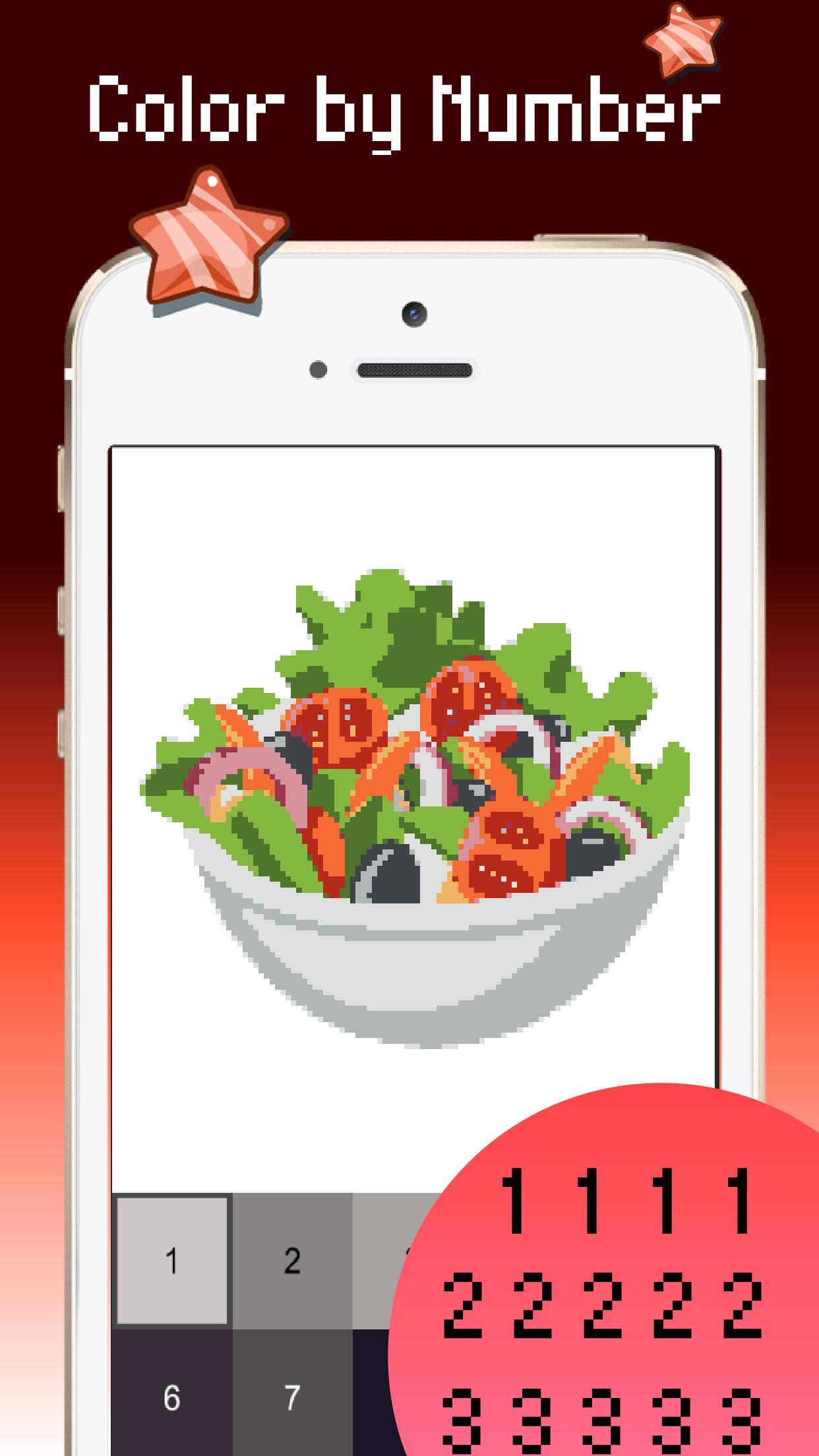 Food color by number : Pixel art coloring 1.4 Screenshot 4