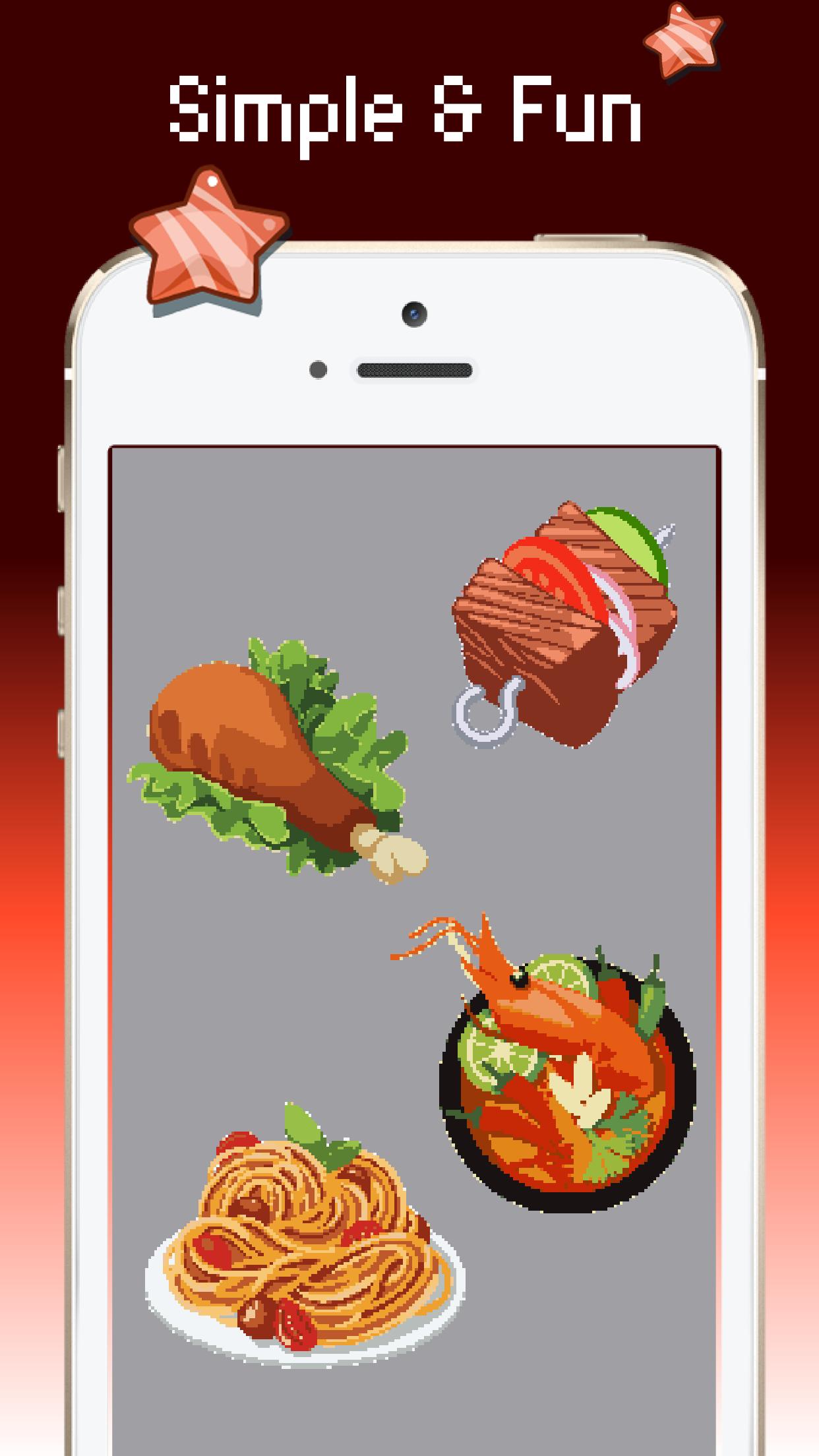 Food color by number : Pixel art coloring 1.4 Screenshot 5