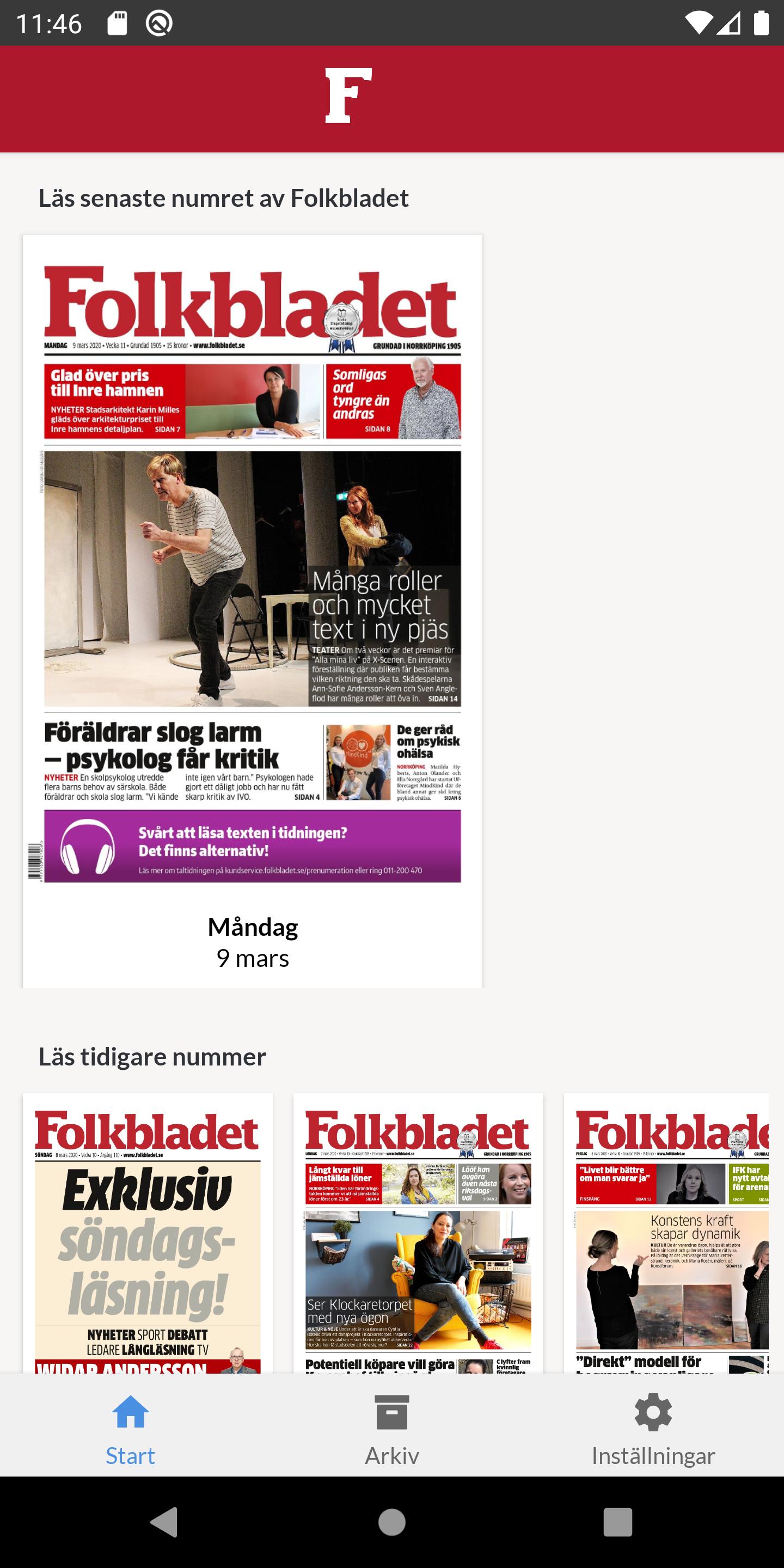 E-tidning Folkbladet 8.8.2 Screenshot 1