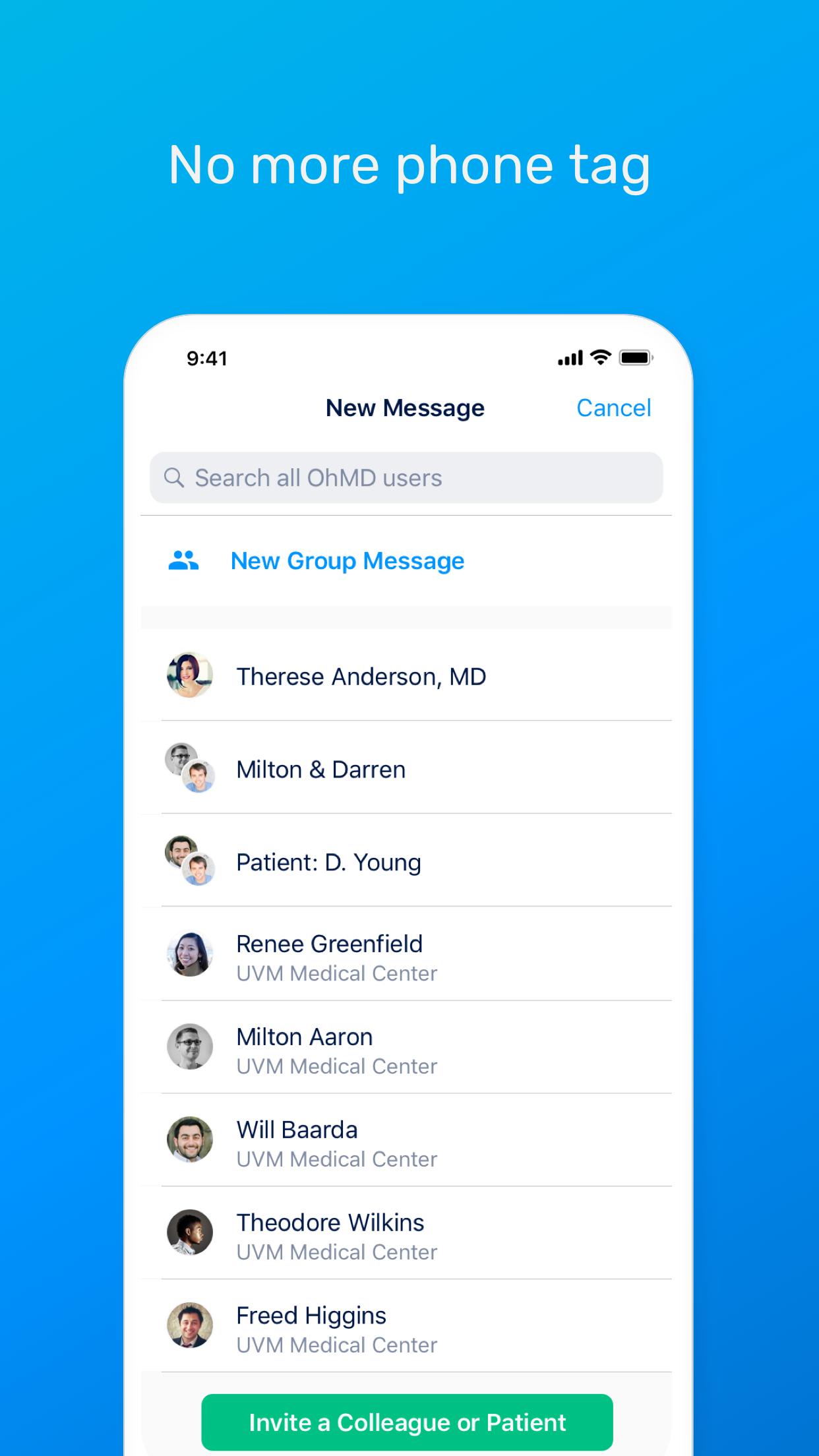 OhMD HIPAA Compliant Texting Patient Communication v2.10.0 Screenshot 9