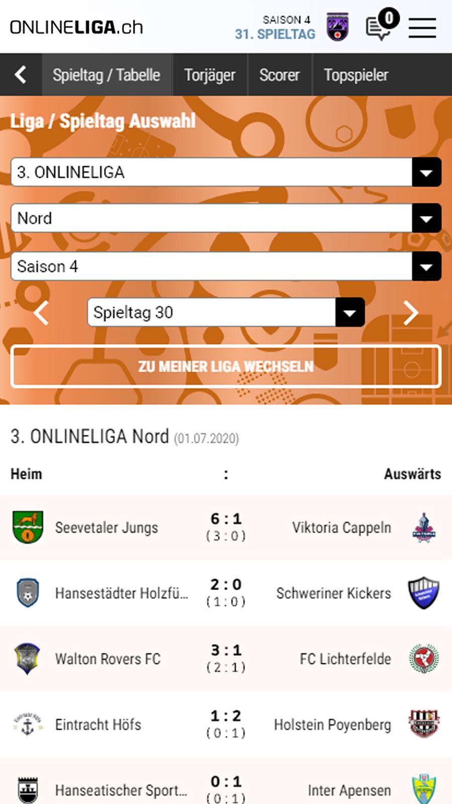 ONLINELIGA.ch Online Fußballmeisterschaft Schweiz 0.3.7 Screenshot 5