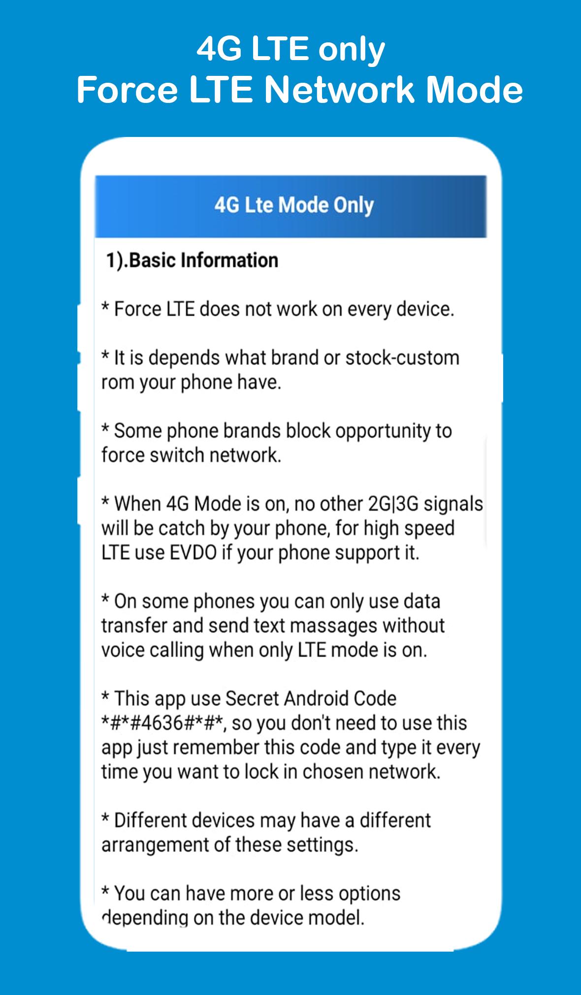 4G LTE Only , 4G Switcher 1.1 Screenshot 3