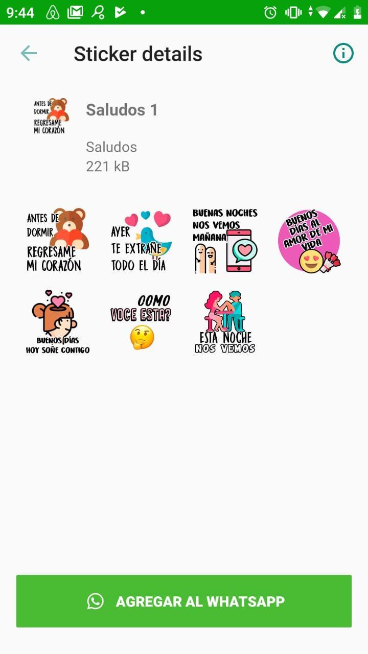 Stickers de saludos en español para WhatsApp 6 Screenshot 5