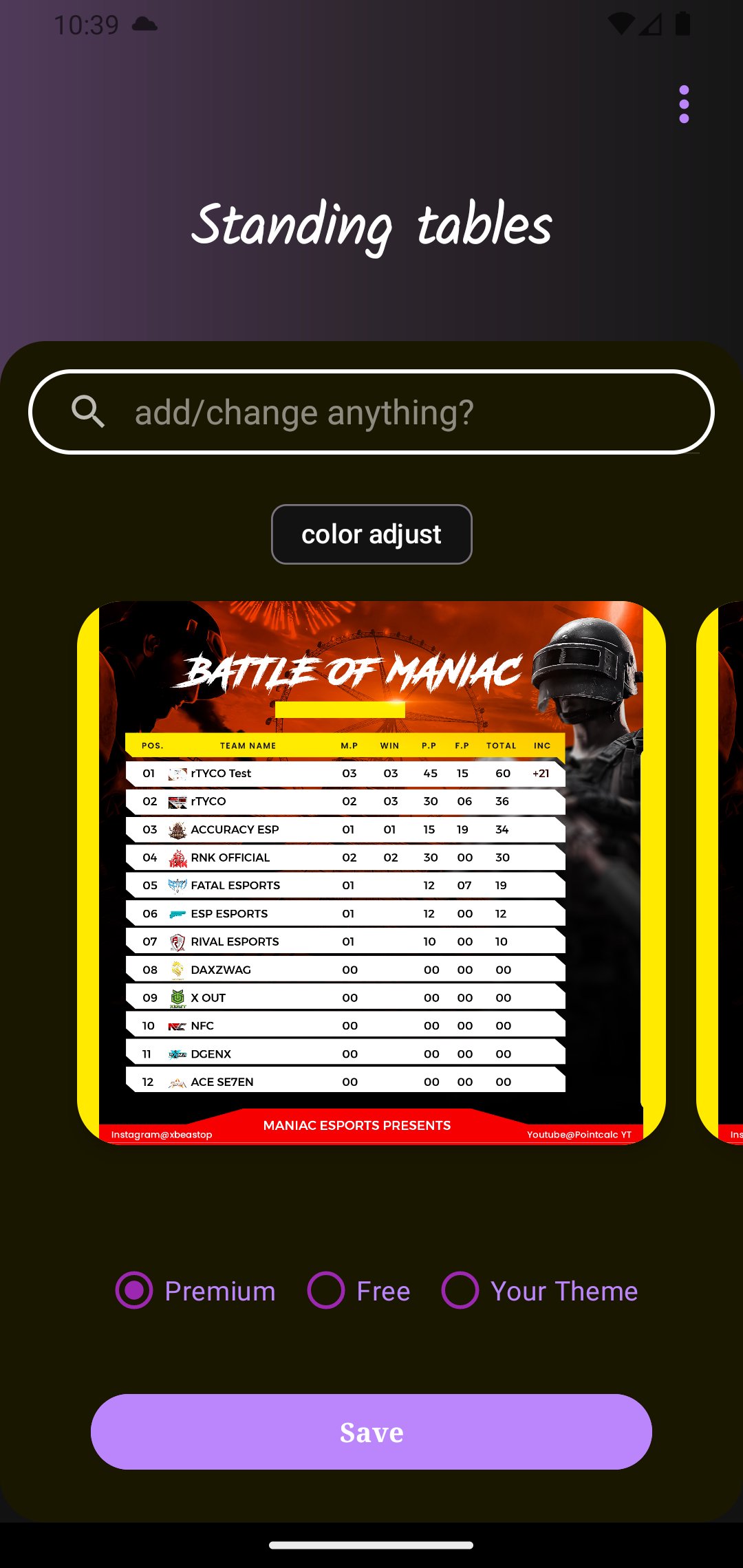 Pointcalc | Point table maker 4.2.11 Screenshot 2
