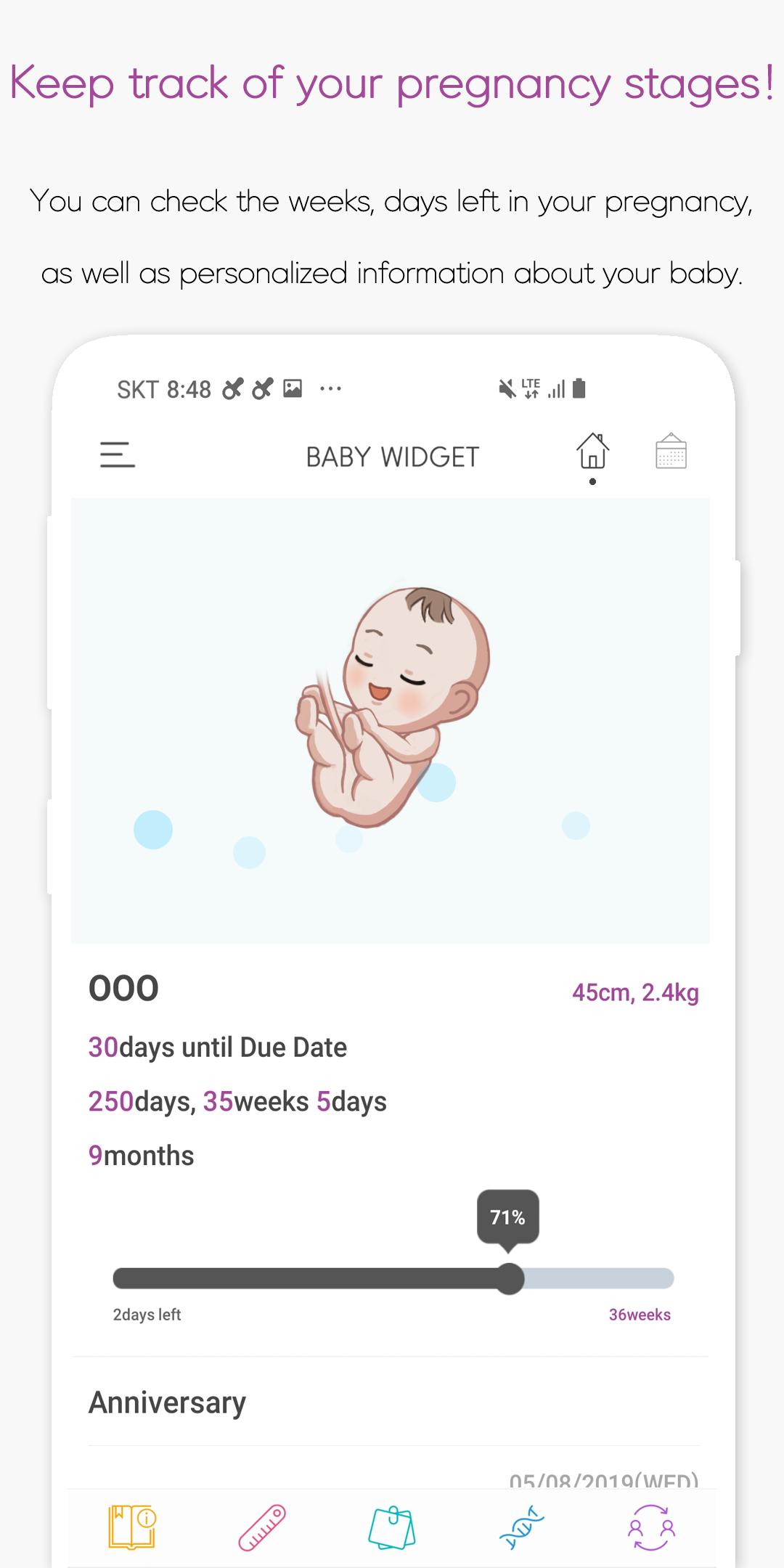 Baby Widget Baby months, Baby Tracker 1.01.17 Screenshot 4