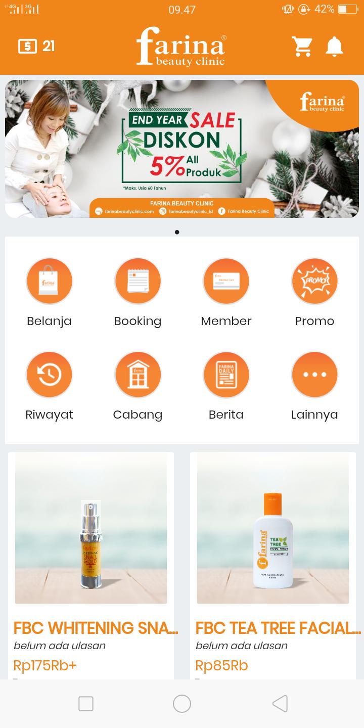 Farina Beauty Clinic Mobile 1.1.0 Screenshot 1