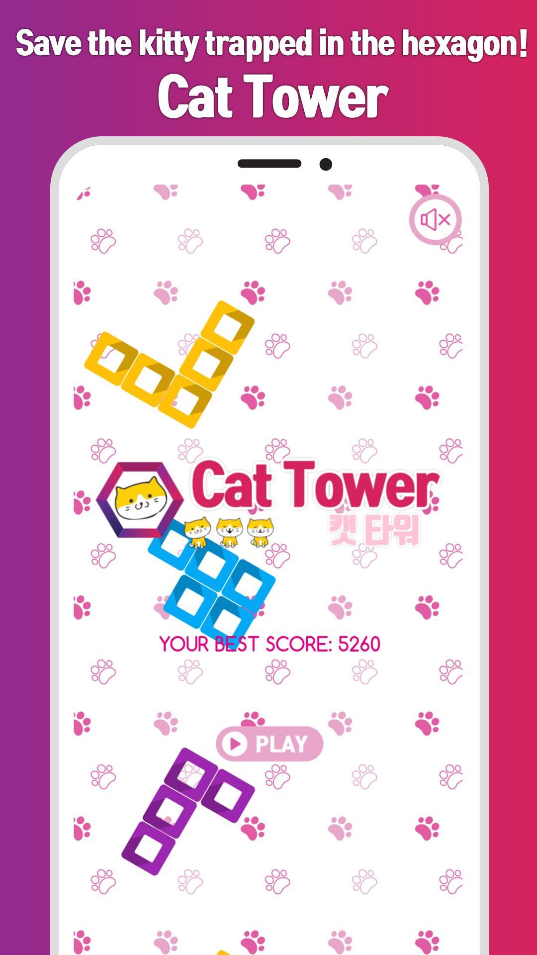 Cat tower the Hexagon block puzzle game 1.43 Screenshot 2