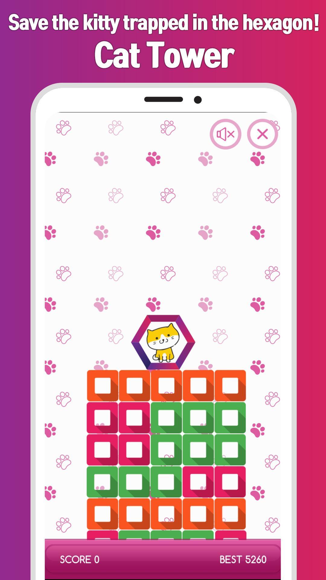 Cat tower the Hexagon block puzzle game 1.43 Screenshot 4