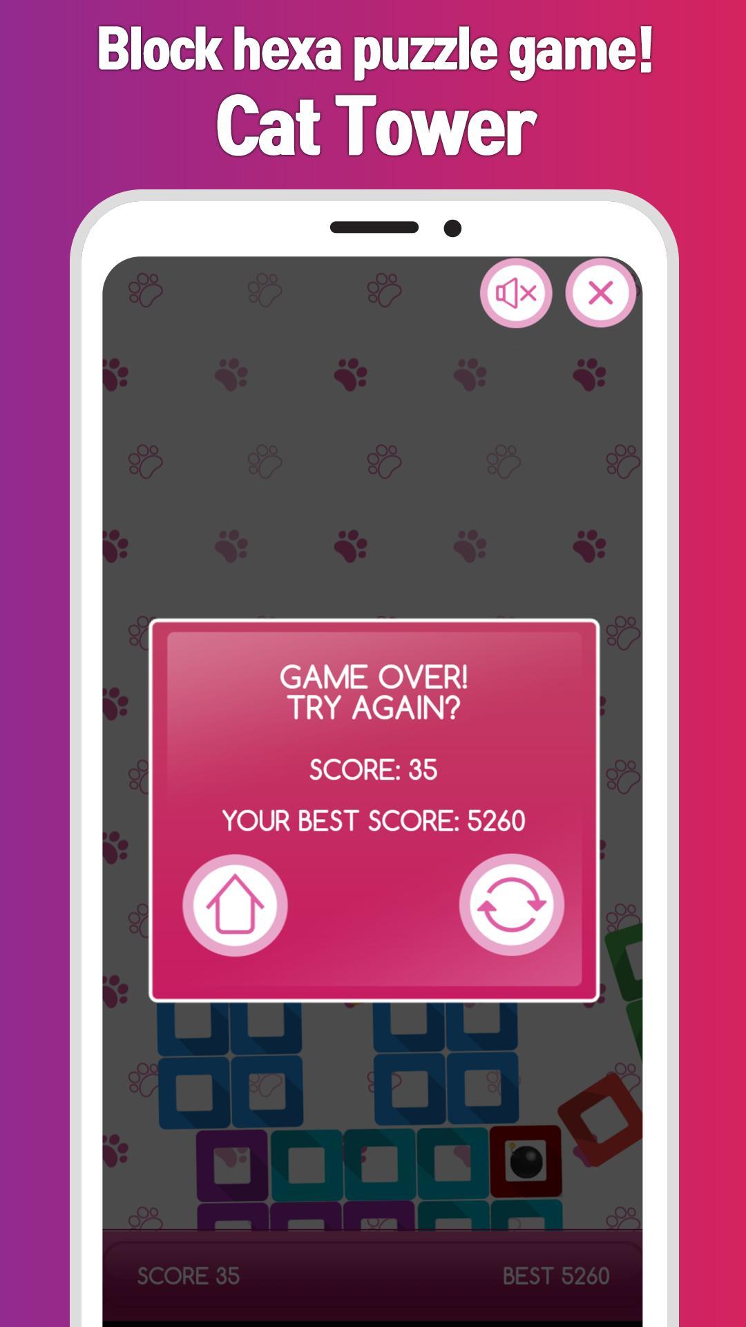 Cat tower the Hexagon block puzzle game 1.43 Screenshot 5