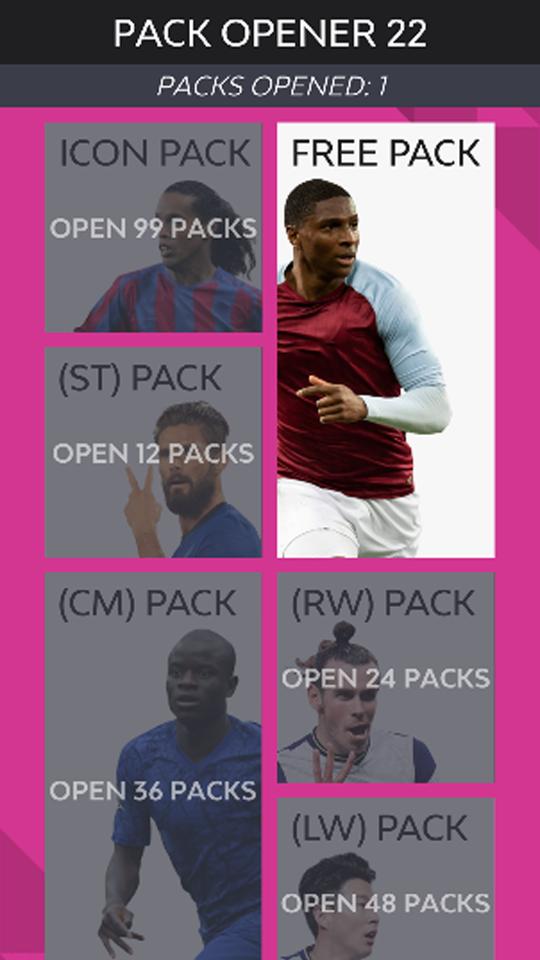 Pack Opener for Football 22 1.1 Screenshot 1