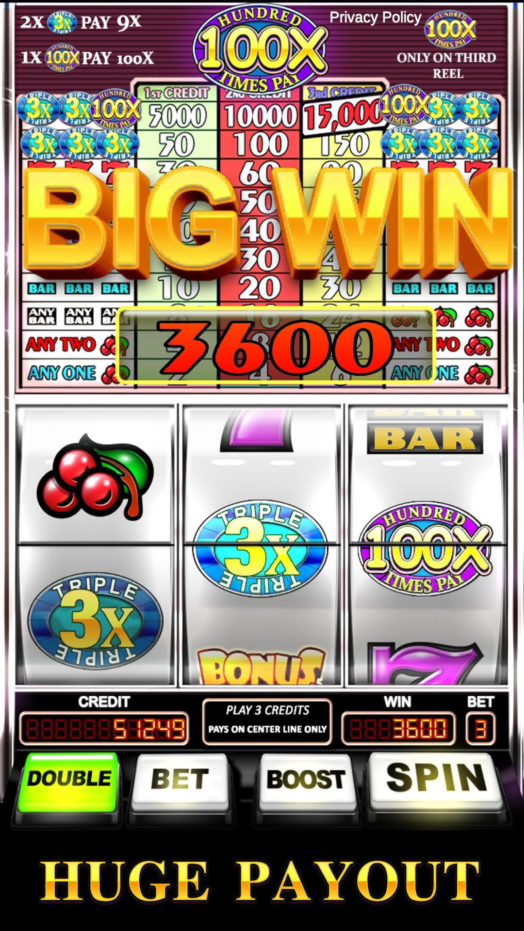 Slot Machine: Triple Hundred Times Pay Free Slot 1.7 Screenshot 3