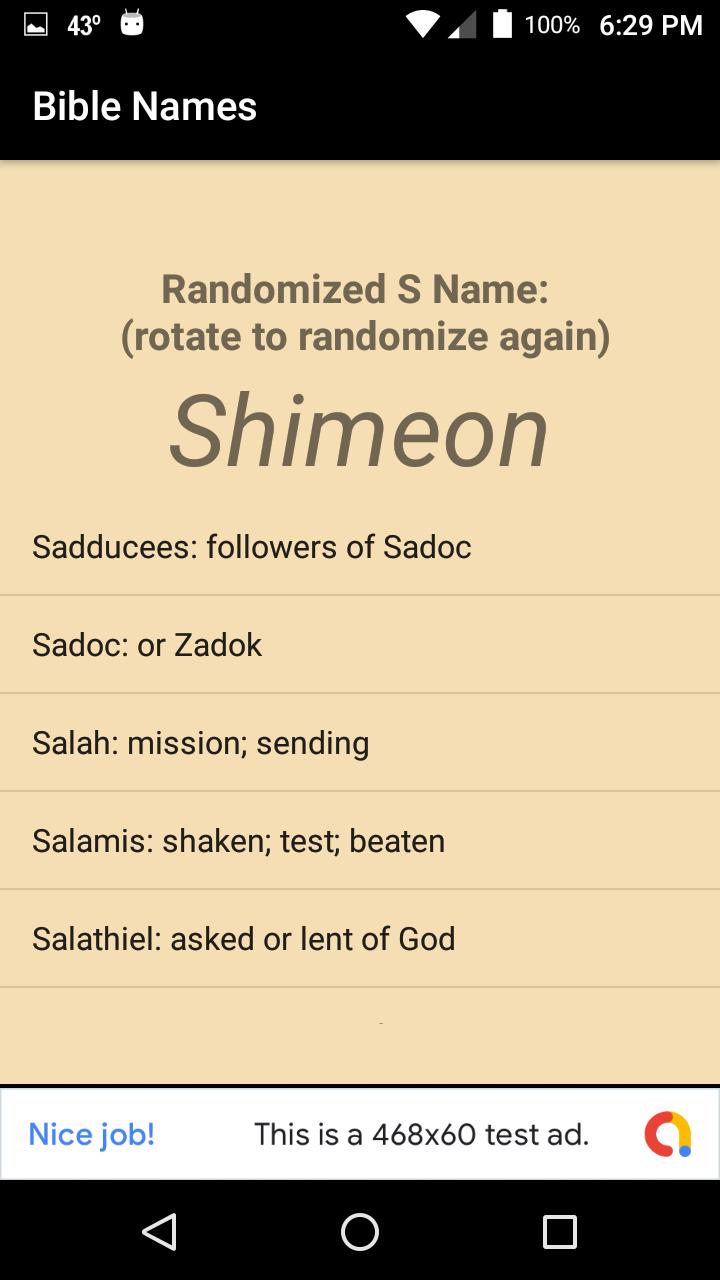 Bible Names amp; Meanings 1.0 Screenshot 2
