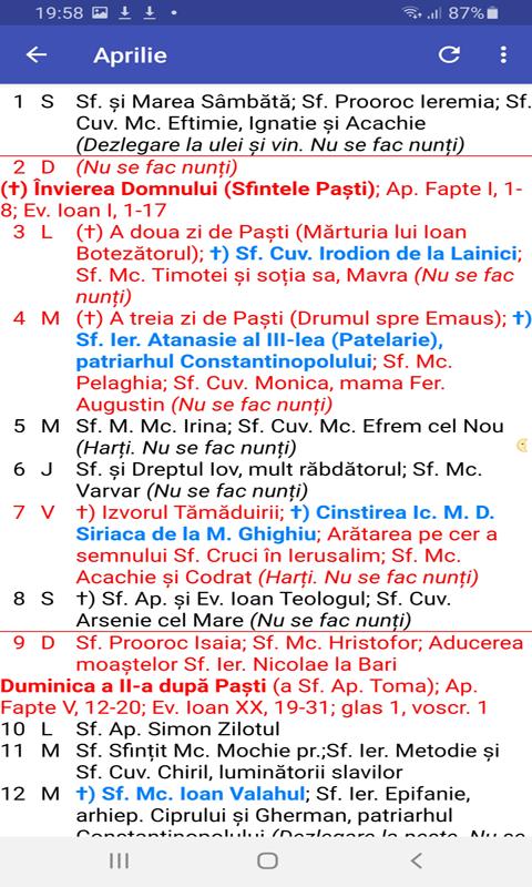 Calendar Ortodox Român 4.4 Screenshot 5
