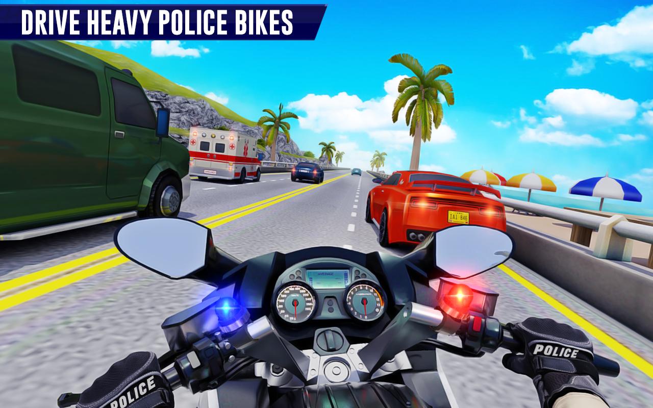 Police Moto Bike Highway Rider Traffic Racing Game 70 Screenshot 1