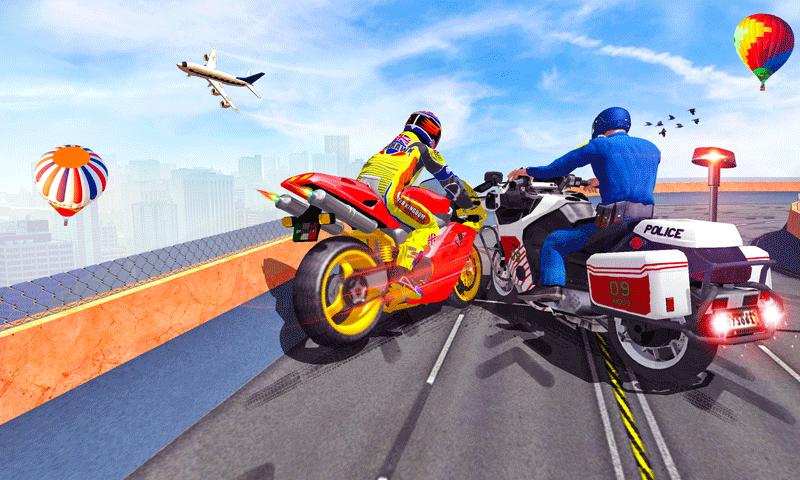 Police Bike Mega Ramp Impossible Bike Stunt Games 2.7 Screenshot 2