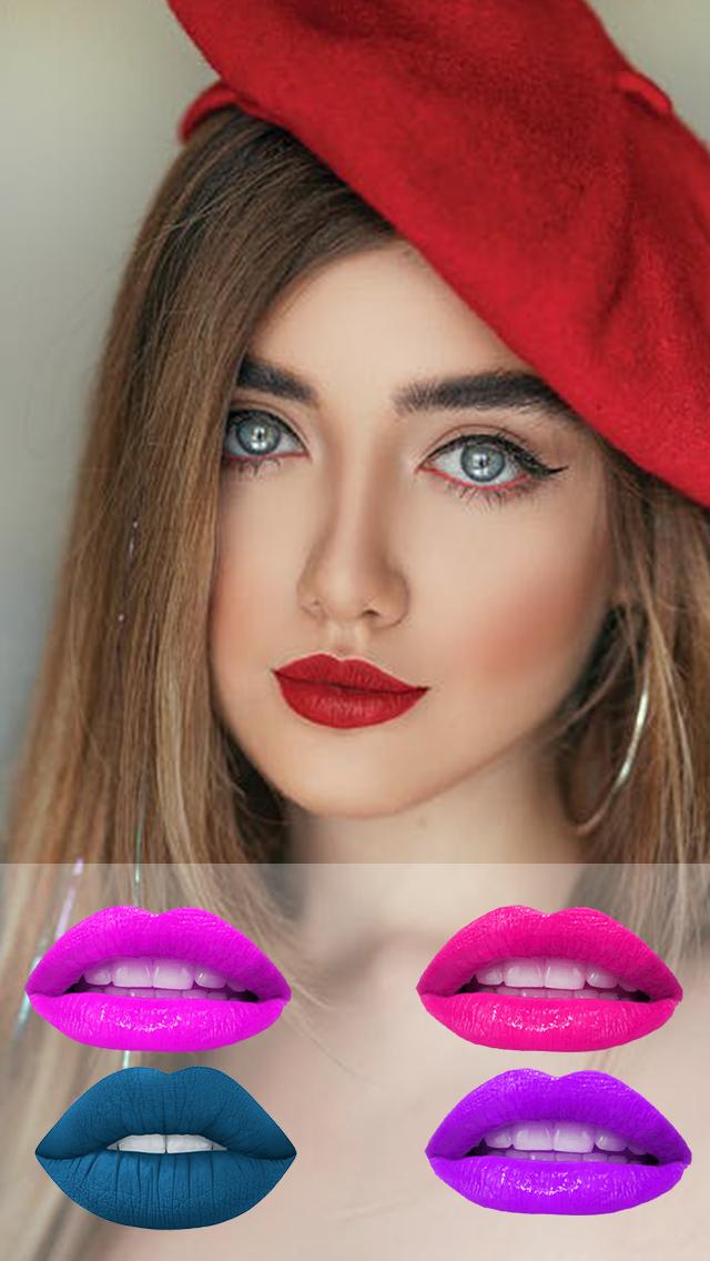 Lips Color Changer - Face Makeup Photo Editor 2.0 Screenshot 1