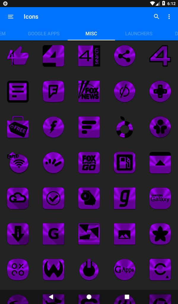 Purple and Black Icon Pack Free 3.9 Screenshot 19