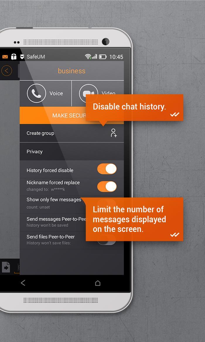 Secure messenger SafeUM 1.1.0.1536 Screenshot 2