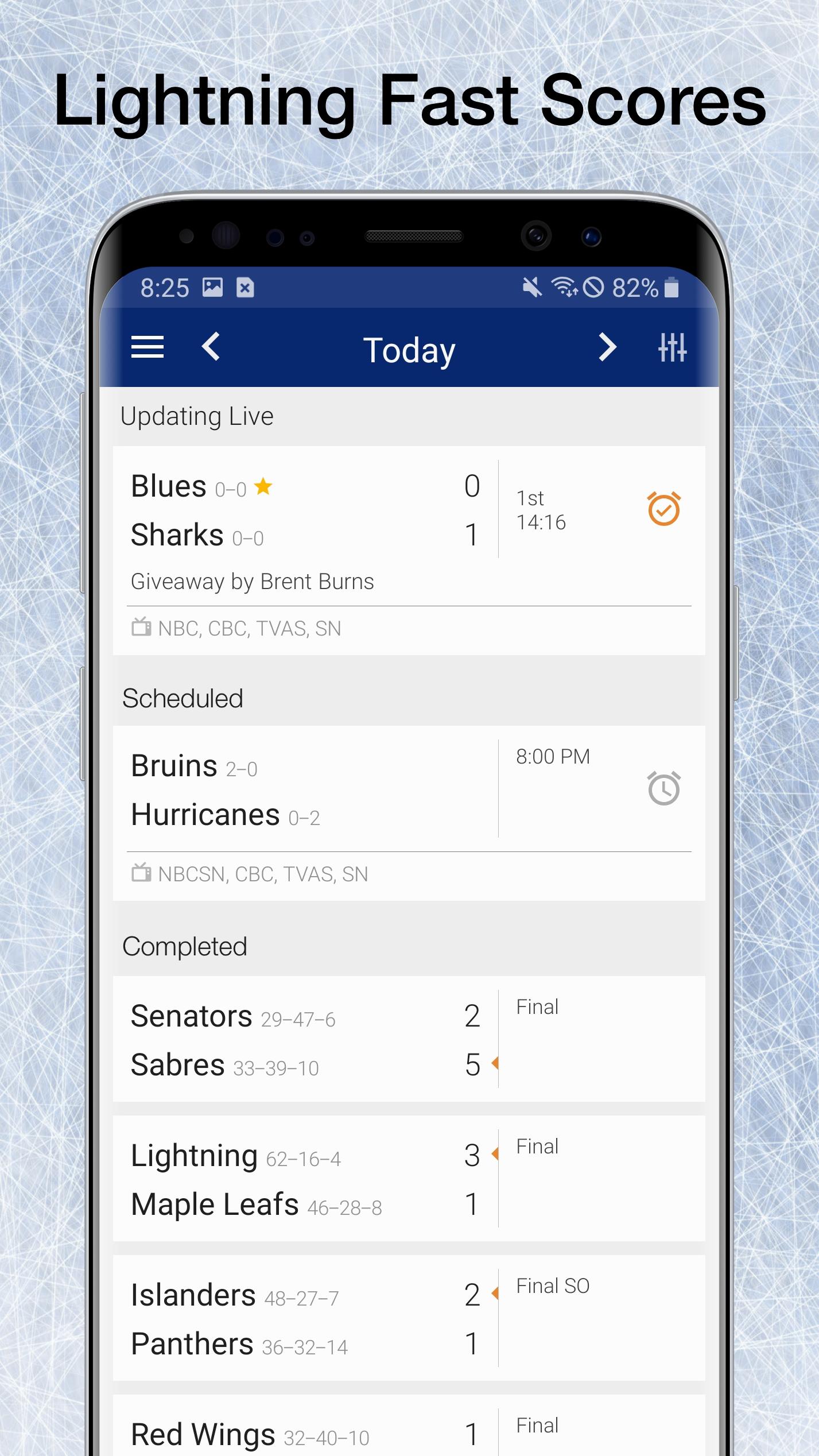 Hockey NHL Live Scores, Stats & Schedules 9.3.1 Screenshot 1