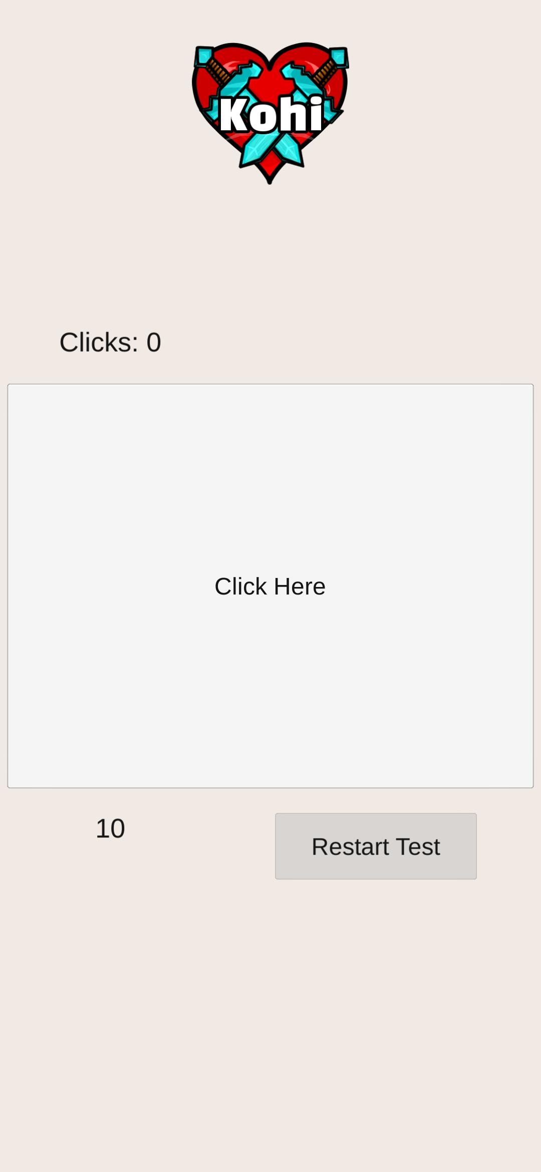 Kohi Click Speed Test 1.1 Screenshot 2
