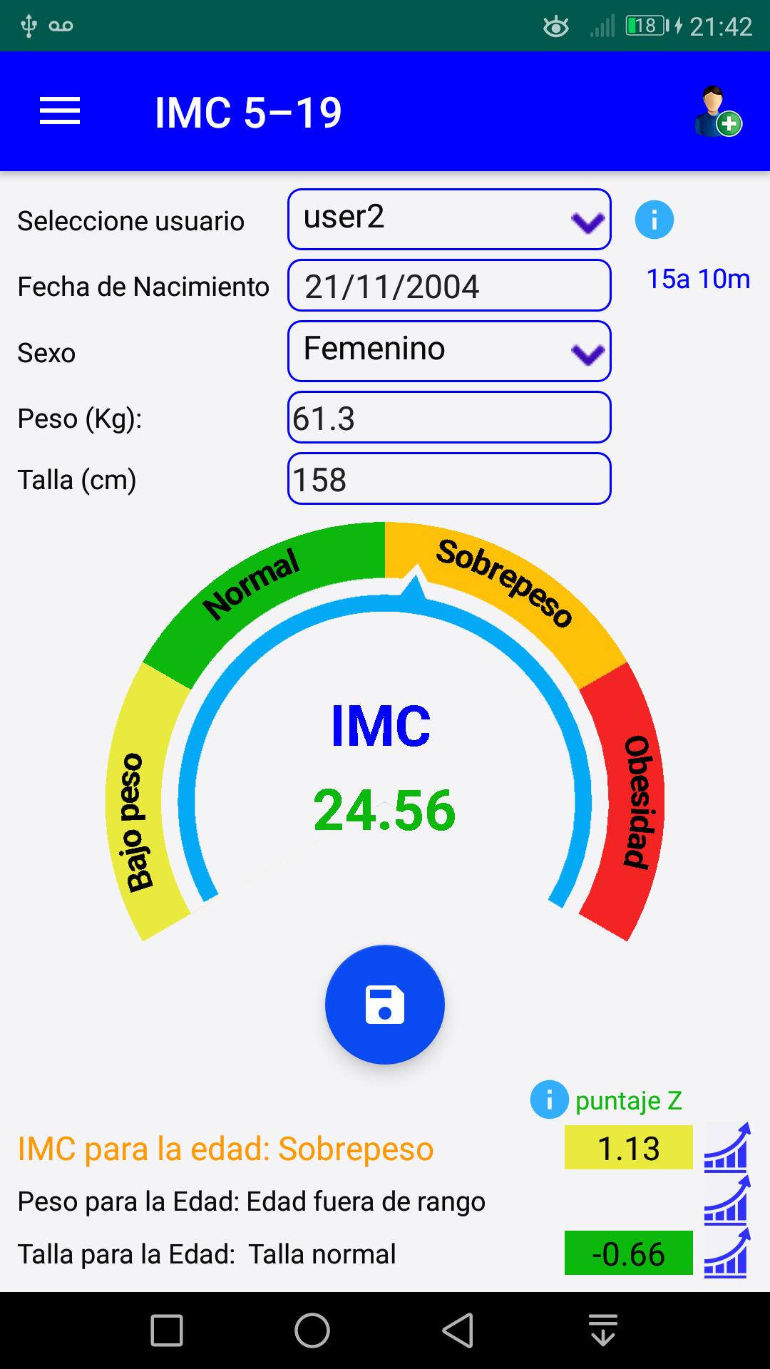 BMI calculator 5-19 years 2.0 Screenshot 1