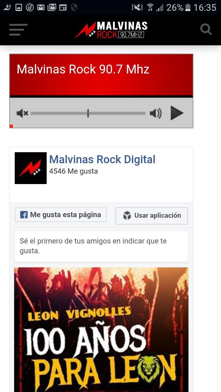 Malvinas Rock 90.7 Web 1.0 Screenshot 3