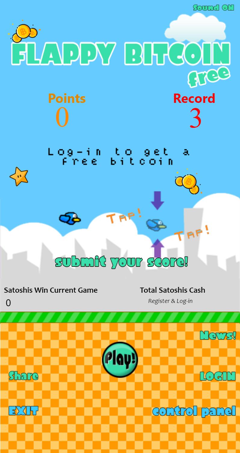 Flappy Bitcoin Free First Bitcoin Game 3.0.0.0 Screenshot 1