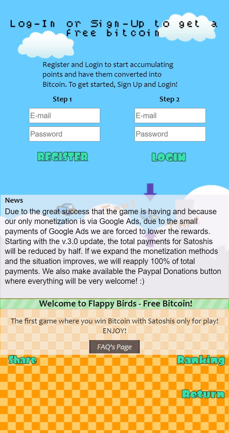 Flappy Bitcoin Free First Bitcoin Game 3.0.0.0 Screenshot 2