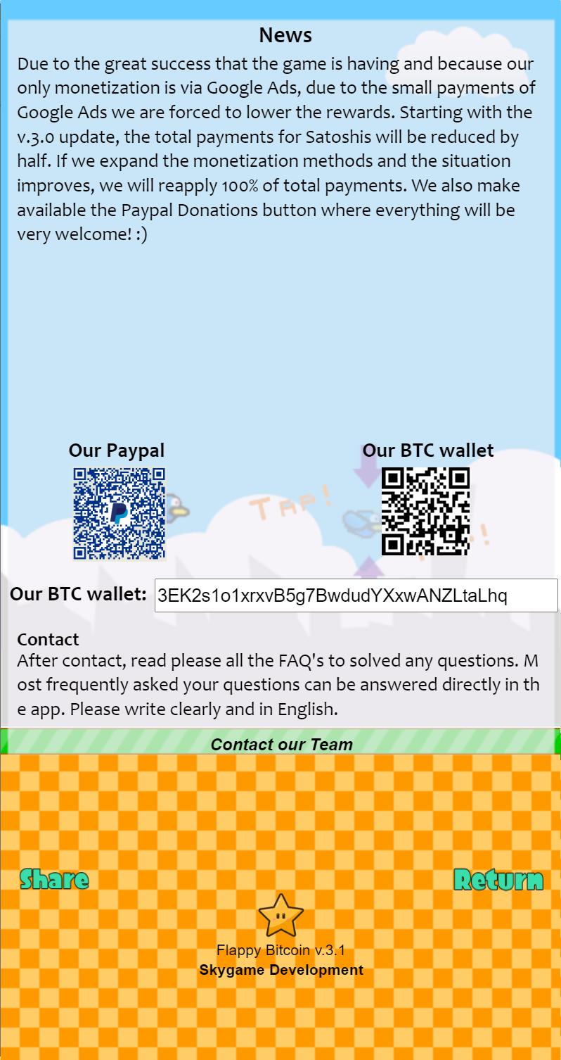 Flappy Bitcoin Free First Bitcoin Game 3.0.0.0 Screenshot 6