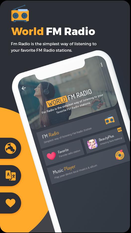 Fm Radio With Music Player, All Country Online FM 1.7 Screenshot 1