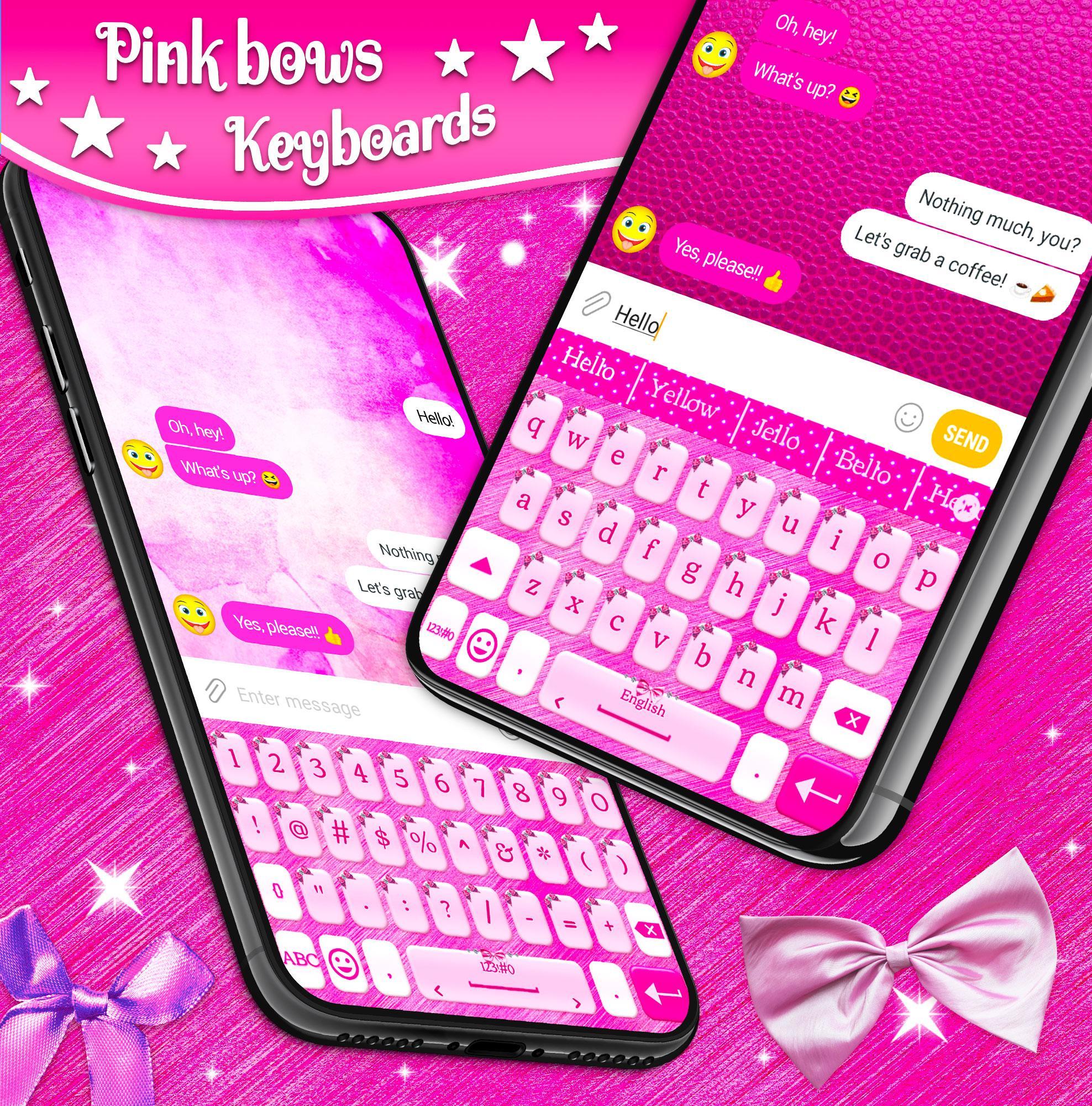 Pink Bow Keyboard 🎀 Cute Girly Ribbon Theme 2.4.0 Screenshot 1