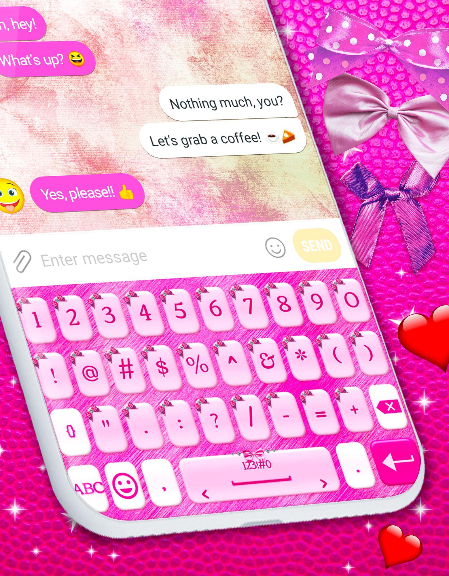 Pink Bow Keyboard 🎀 Cute Girly Ribbon Theme 2.4.0 Screenshot 3