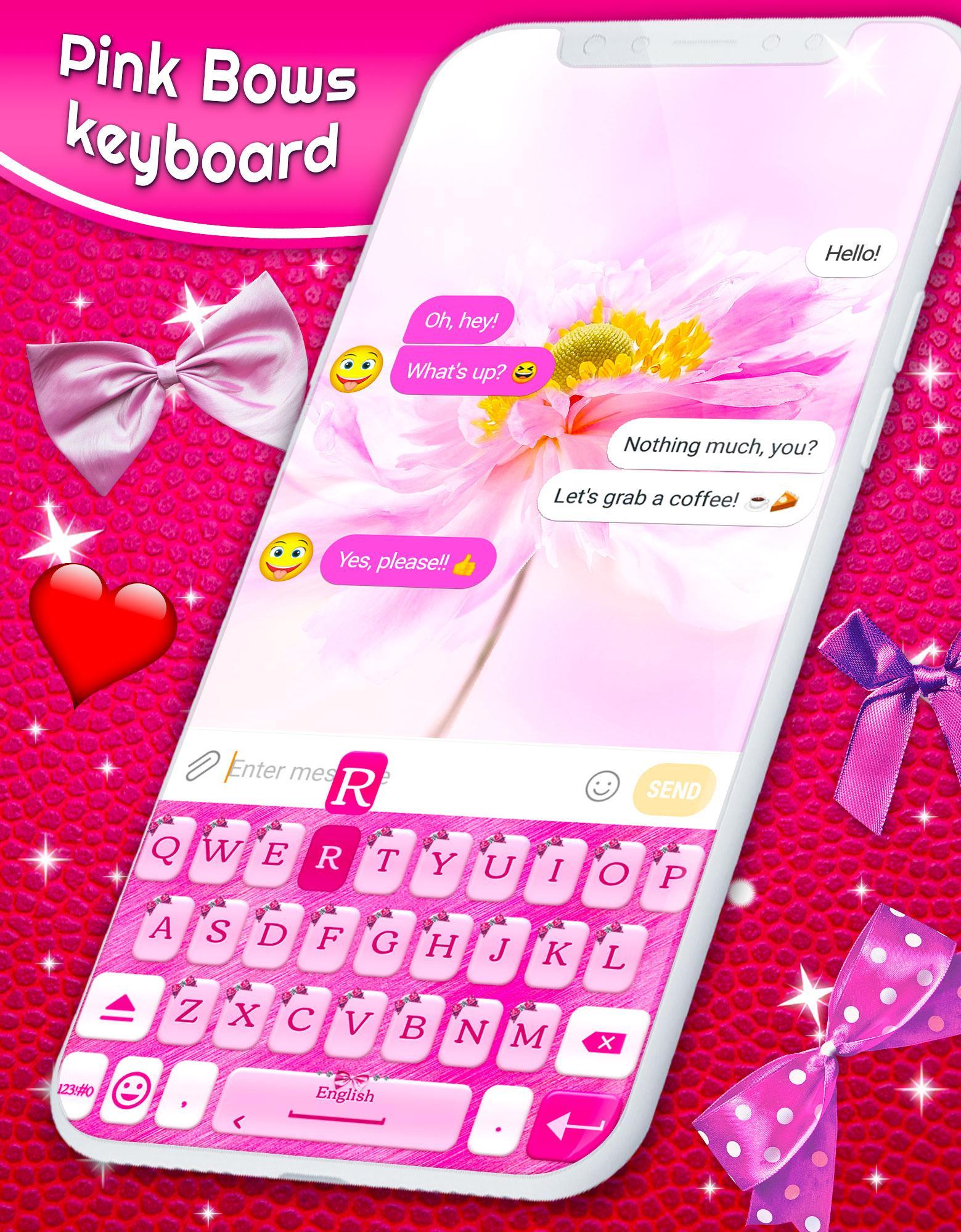 Pink Bow Keyboard 🎀 Cute Girly Ribbon Theme 2.4.0 Screenshot 4