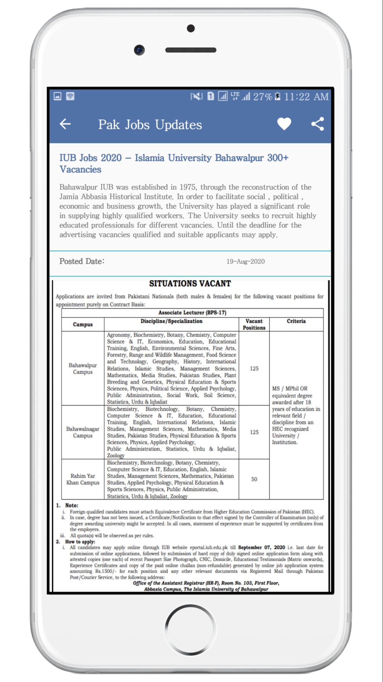 Pak Jobs Updates Latest jobs 1.2 Screenshot 5