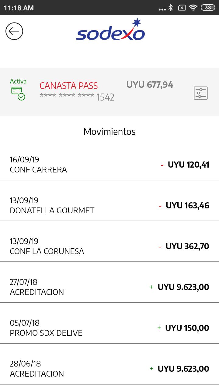 Sodexo Uruguay 2.2.42 Screenshot 1